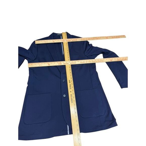 "AMERICAN TALL" BLUE Mens Blazer Cardigan 2 Button, Single Vented, Rayon Blend - Picture 4 of 8